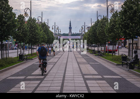 Blick von der Avenue der seligen Jungfrau Maria in den berühmtesten polnischen piligrimage Website - Kloster Jasna Gora in Czestochowa, Woiwodschaft Schlesien in Polen Stockfoto