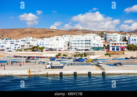 Die Insel Tinos Luftaufnahme. Tinos ist eine griechische Insel in der Ägäis, in der Inselgruppe der Kykladen, Griechenland. Stockfoto