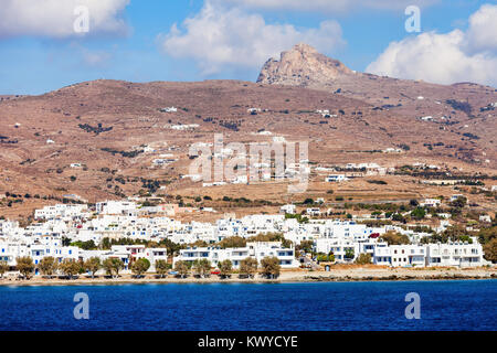 Die Insel Tinos Luftaufnahme. Tinos ist eine griechische Insel in der Ägäis, in der Inselgruppe der Kykladen, Griechenland. Stockfoto