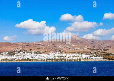 Die Insel Tinos Luftaufnahme. Tinos ist eine griechische Insel in der Ägäis, in der Inselgruppe der Kykladen, Griechenland. Stockfoto