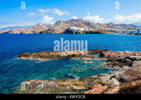 Insel Naxos Antenne Panoramablick. Naxos ist die größte der Kykladen Inseln in der Ägäis, Griechenland Stockfoto