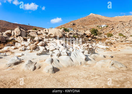 Strand Kolimbithres mit Schönheit Stein Felsen auf der Insel Paros in Griechenland Stockfoto