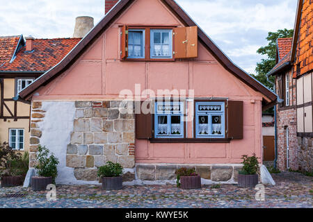 Weltkulturerbestadt Quedlinburg Bilder aus der historischen Stadt im Harz Stockfoto