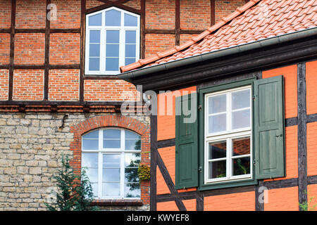 Weltkulturerbestadt Quedlinburg Bilder aus der historischen Stadt im Harz Stockfoto