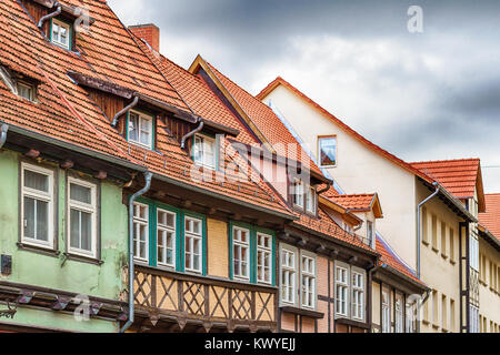 Weltkulturerbestadt Quedlinburg Bilder aus der historischen Stadt im Harz Stockfoto