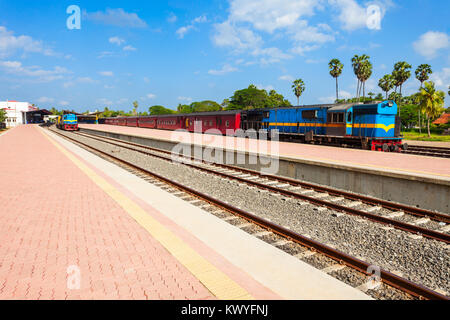 Jaffna Bahnhof ist ein Bahnhof in Jaffna, im Norden von Sri Lanka. Jaffna Bahnhof ist einer der verkehrsreichsten im Land. Stockfoto