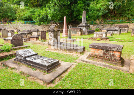 Britischen Garnisonsfriedhof oder Kandy Garnisonsfriedhof ist ein Britischer Friedhof in Kandy, Sri Lanka. Britischen Garnisonsfriedhof ist für Engländer w Stockfoto