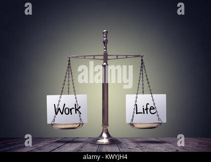 Work life Balance Waagen business und Familie Lebensstil Wahl Stockfoto
