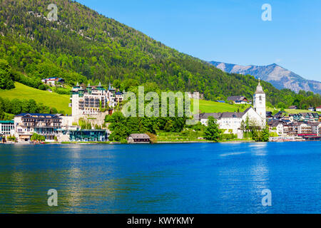 St. Wolfgang katholische Kirche oder Pfarrkirchen Wallfahrtskirche in St. Wolfgang im Salzkammergut, Österreich Stockfoto