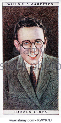 Harold Lloyd war ein US-amerikanischer Schauspieler aus der Stummfilmzeit 1893 - 1971 Stockfoto