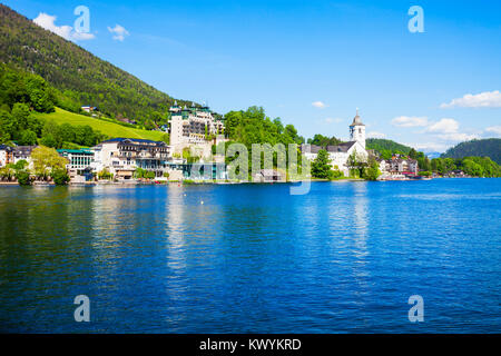 St. Wolfgang katholische Kirche oder Pfarrkirchen Wallfahrtskirche in St. Wolfgang im Salzkammergut, Österreich Stockfoto