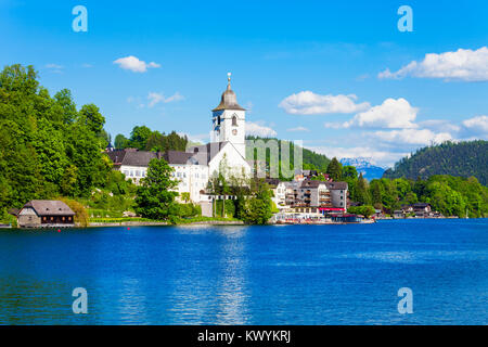 St. Wolfgang katholische Kirche oder Pfarrkirchen Wallfahrtskirche in St. Wolfgang im Salzkammergut, Österreich Stockfoto