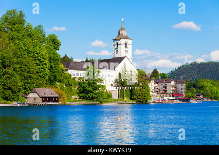 St. Wolfgang katholische Kirche oder Pfarrkirchen Wallfahrtskirche in St. Wolfgang im Salzkammergut, Österreich Stockfoto