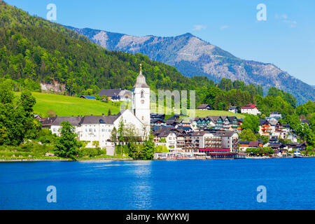 St. Wolfgang katholische Kirche oder Pfarrkirchen Wallfahrtskirche in St. Wolfgang im Salzkammergut, Österreich Stockfoto