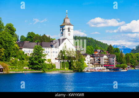 St. Wolfgang katholische Kirche oder Pfarrkirchen Wallfahrtskirche in St. Wolfgang im Salzkammergut, Österreich Stockfoto