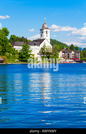 St. Wolfgang katholische Kirche oder Pfarrkirchen Wallfahrtskirche in St. Wolfgang im Salzkammergut, Österreich Stockfoto