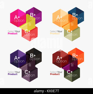 Set mit geometrischen Papier business Infografiken Layouts Stockfoto