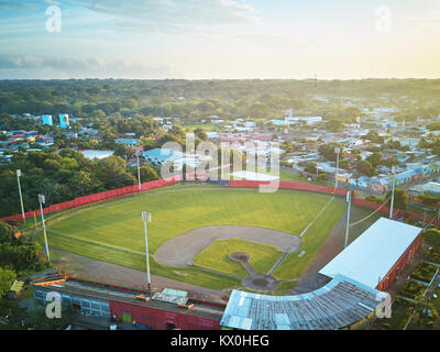 Baseball Stadium in Vormittag sonnig hell Antenne drone Ansicht Stockfoto