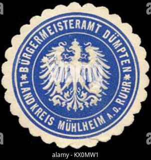 Siegelmarke Bürgermeisteramt Dümpten - Landkreis Mühlheim an der Ruhr W 0259893 Stockfoto