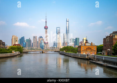 Skyline von Pudong, Shanghai, China Stockfoto