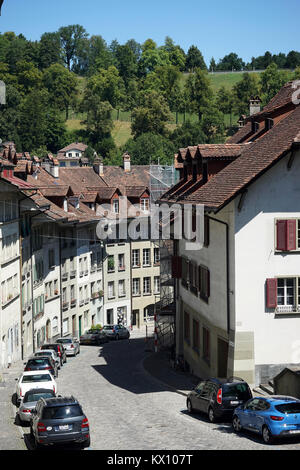 BERN, SCHWEIZ - ca. August 2015 Straße in der unteren Stadt Stockfoto