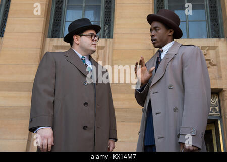 Erscheinungsdatum: Oktober 13, 2017 TITEL: Marshall STUDIO: Open Road Filme Regie: Reginald Hudlin PLOT: Über eine junge Thurgood Marshall, der erste Afrikaner - der Richter des Obersten Gerichtshofs, wie er Schlachten durch einen seiner Karriere - Definieren von Fällen. STARRING: JOSH GAD als Sam Friedman, CHADWICK BOSEMAN als Thurgood Marshall. (Bild: © Open Road Filme/Unterhaltung Bilder) Stockfoto