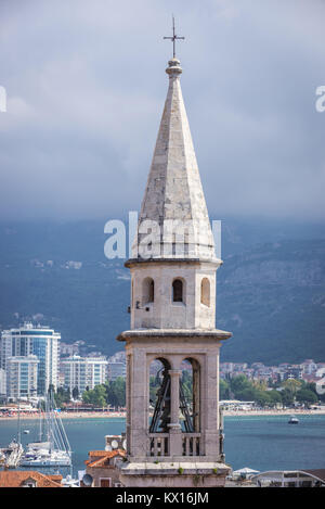 Saint John Kathedrale in der Küstenstadt Budva in Montenegro. Stockfoto