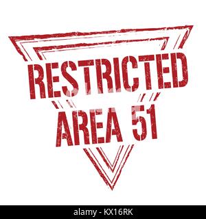 Eingeschränkter Bereich 51 grunge Stempelabdruck auf weißem Hintergrund, Vector Illustration Stock Vektor