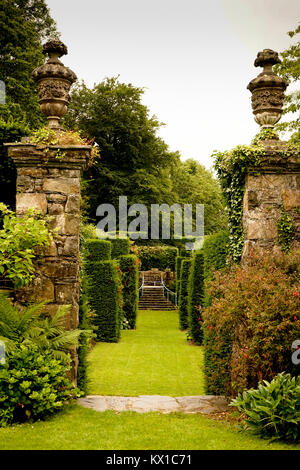 Plas Brondanw Gärten, Portmeirion, Wales Stockfoto