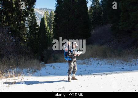 Wandern mit Kindern Stockfoto