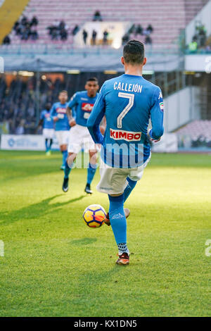 Neapel, Italien. 06 Jan, 2018. Jose Maria Callejon während der Serie A TIM Match zwischen SSC Napoli und Hellas Verona im Stadio San Paolo von Neapel. SSC Napoli Niederlagen Hellas Verona mit dem Score von 2-0. Credit: Emanuele Sessa/Pacific Press/Alamy leben Nachrichten Stockfoto