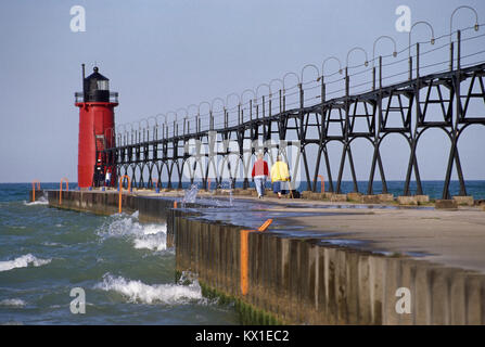 South Haven South Pier Licht South Haven MI Stockfoto