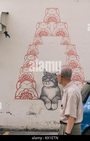 Street Art in Georgetown, Penang, Malaysia. Stockfoto