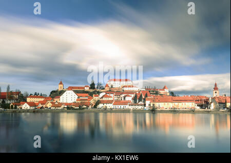 Ptuj, Slowenien, Panorama-aufnahme der ältesten Stadt in Slowenien Stockfoto