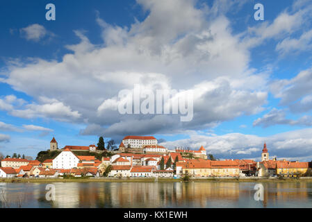 Ptuj, Slowenien, Panorama-aufnahme der ältesten Stadt in Slowenien Stockfoto