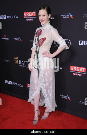 Beverly Hills, CA, USA. Januar 2018. Januar 2018: Beverly Hills, Kalifornien: Rachel Brosnahan. 2018 fand die BAFTA Tea Party im Four Seasons Los Angeles in Beverly Hills statt. Foto: Birdie Thompson/Admedia Stockfoto