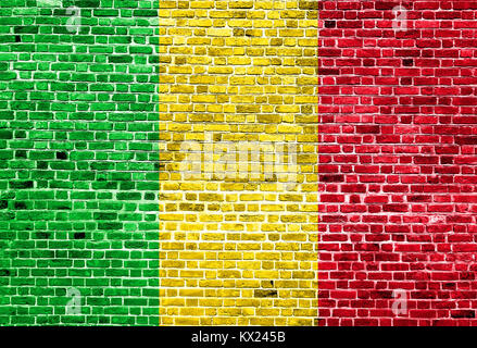 Flagge von Mali auf die Wand gemalt, Hintergrund Textur Stockfoto