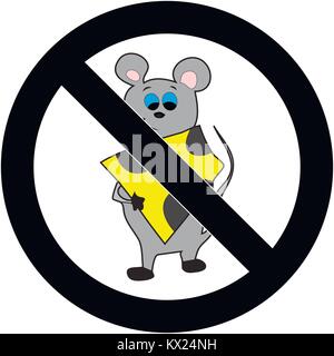 Verbot Symbol Maus. Kein Nagetier und Ratte, Einschränkung verboten, Vektor, Abbildung Stock Vektor
