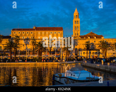 Split, Kroatien - 30. Dezember 2017 - Split, Kroatien an einem schönen Nachmittag bei Sonnenuntergang. Stockfoto