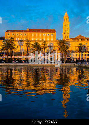 Split, Kroatien - 30. Dezember 2017 - Split, Kroatien an einem schönen Nachmittag bei Sonnenuntergang. Stockfoto