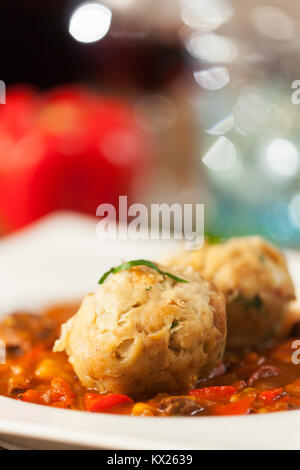 Nahaufnahme des ungarischen Gulasch Eintopf Stockfoto