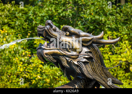 Drachen Brunnen in den Butchart Gardens in Victoria, British Columbia, Kanada eine National Historic Site von Kanada Stockfoto