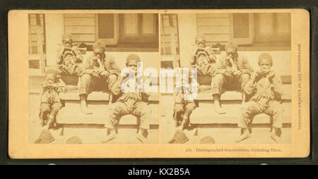 Distinguished southerners, schleifen Zuckerrohr. (Kinder Kaugummi Zuckerrohr auf der Veranda), von Robert N. Dennis Sammlung von stereoskopische Ansichten Stockfoto