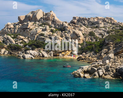 Hidden Beach am Capo Testa, Sardinien Stockfoto