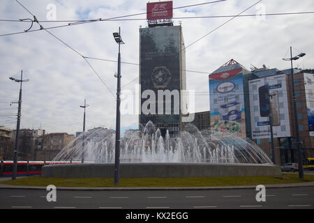 Slavija Platz in Belgrad, Serbien mit seinen musikalischen Fontäne Stockfoto