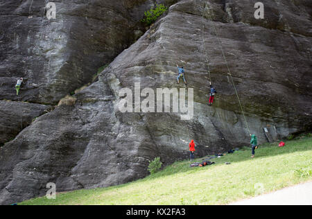 Italien Piemont Val Formazza Klettern Stockfoto