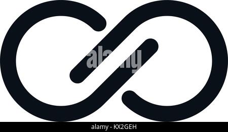 Infinity Symbol auf weißem Hintergrund. Runde gestreiften Buchstaben anzeigen. Stock Vektor