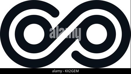 Augen geformt infinity Symbol auf weißem Hintergrund. Stock Vektor