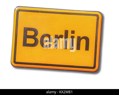 Berlin (Deutschland) souvenir Kühlschrank Magnet auf weißem Hintergrund Stockfoto