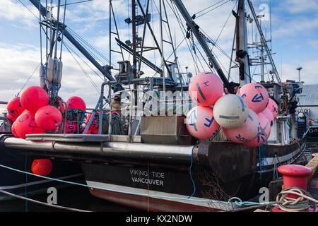 Der kommerzielle Fischfang Schiff am Dock in Steveston, British Columbia. Stockfoto